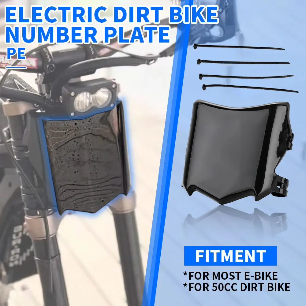 Dirt E-Bike Front License Number Plate For E-Bikes/E-Moto