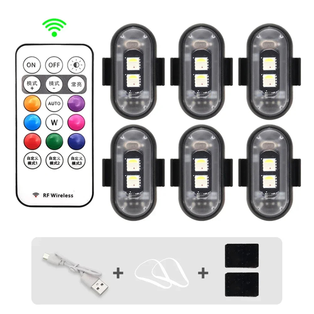 1-6PCS Wireless Strobe Light for E-Bikes/E-Motos