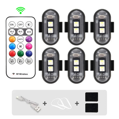 1-6PCS Wireless Strobe Light for E-Bikes/E-Motos